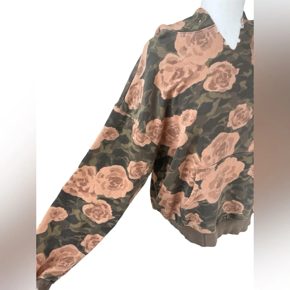 We The Free It’s A Vibe Oversized Relaxed Fit Hoodie In Green Moss Print Size XS - Picture 8 of 8